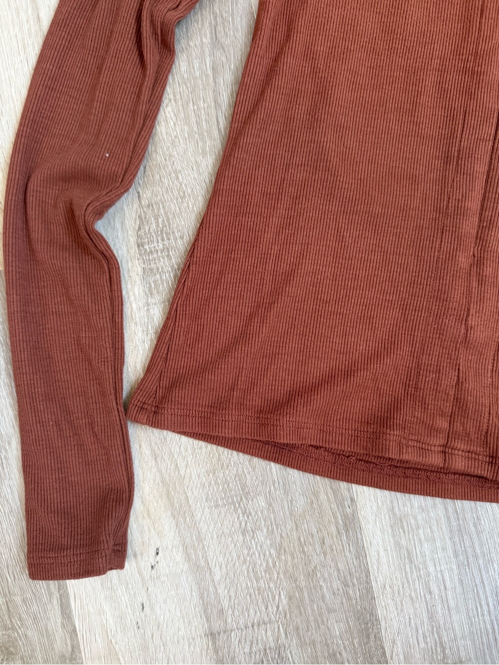 Joah Brown Invisible Zip Ribbed Long Sleeve Small Medium - Picture 4 of 9